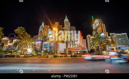 June 23, 2014, Las Vegas, USA - miniature New York city at colorful Las Vegas Strip Stock Photo
