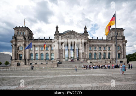 Reichstag building in Berlin, Germany. Reichstag is a well-known building which is placed on the Konigsplatz Stock Photo