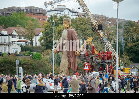 October, 2018. Liverpool, UK. For the last time anywhere in the world the 'Giants' take to the streets of Liverpool as part of 'Liverpool's Dream'. Stock Photo