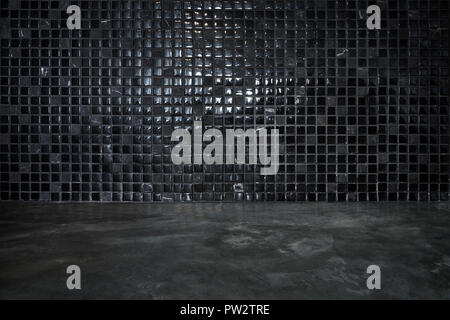 Black stone and shiny mosaic wall background Stock Photo