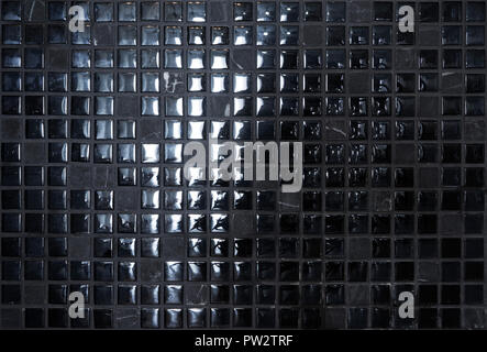 Black stone and shiny mosaic wall background Stock Photo