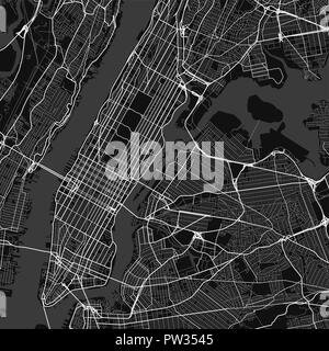 Vector city map of New York in black and white Stock Vector