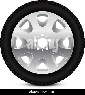 Alloy wheel with tyre Stock Vector
