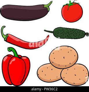 Vegetables. Hand drawn colored sketch Stock Vector