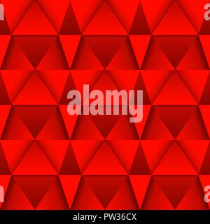 Red 3d geometric background. Seamless pattern Stock Vector