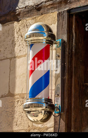 Vintage barber sign, France Stock Photo