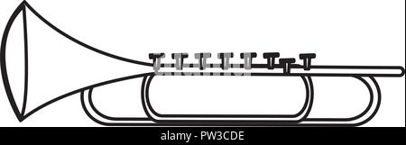 trumpet instrument over white background, vector illustration Stock Vector