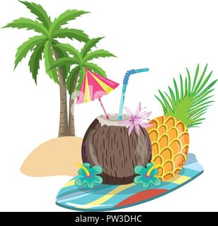 Summer and tropical drinks Stock Vector