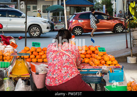 Chiang Rai, Thailand - December 3, 2017 : Mae Sai district, the northernmost district of Chiang Rai Province in northern of Thailand.
