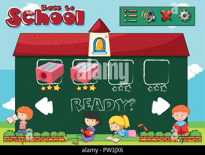 Back to school game template illustration Stock Vector