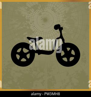 Icon with a black bike field map Stock Vector