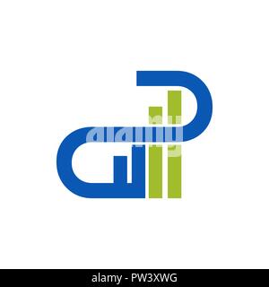 Alpha and Growth Symbol Logo Template. Graph Chart and Alfa Vector Design. Finance Illustration Stock Vector