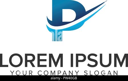 Cative Modern letter P Logo design concept template . fully editable vector Stock Vector