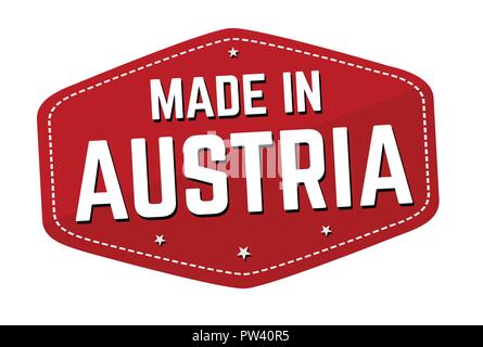 Made in Austria label or sticker on white background, vector illustration Stock Vector