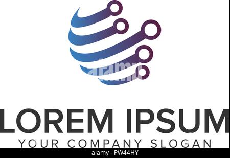 circuit logo design concept template. fully editable vector Stock Vector