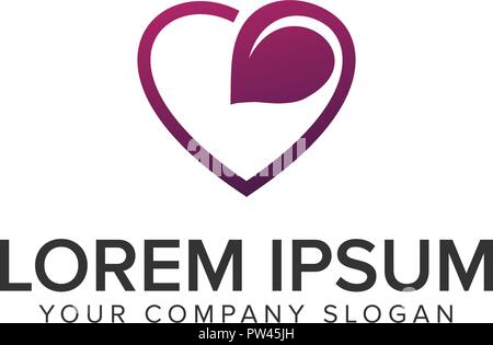 Love leaf logo design concept template. fully editable vector Stock Vector