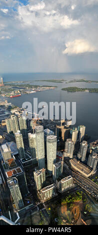 Around Canada - Vertical Panoramic Image from the CN Tower, looking South East Stock Photo