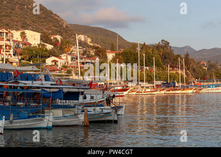 Scenes around harbour in Kas, Turkey Stock Photo