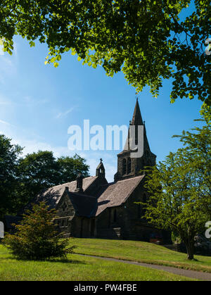 Edale Parish Church and Garden of Reflection and Remembrance. Edale, Hope Valley, Peak District National Park, Derbyshire, England. Stock Photo