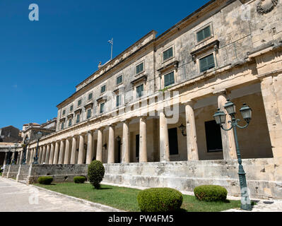 The Palace of St Michael and St George, Corfu Town, Corfu, Ionian Islands, Greece. Stock Photo