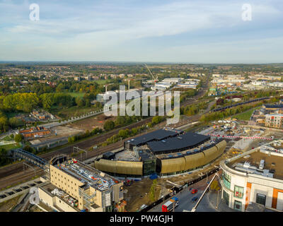 Aerial View Of Elwick Place, Ashford, Kent, UK Stock Photo