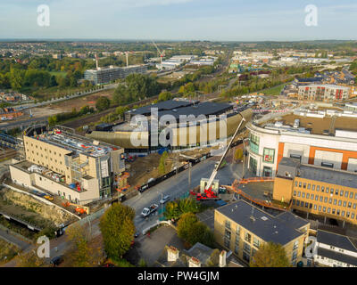 Aerial View Of Elwick Place, Ashford, Kent, UK Stock Photo