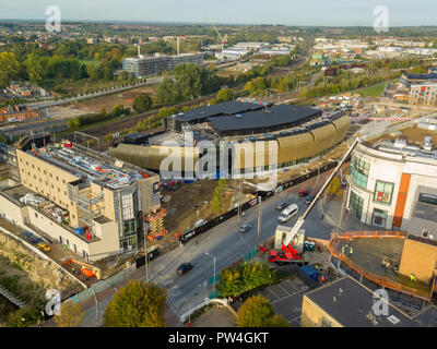 Aerial View Of Elwick Place, Ashford, Kent, UK Stock Photo