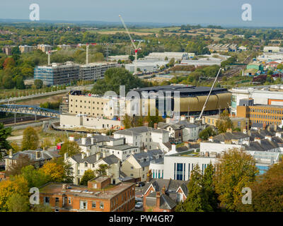 Aerial View Of Elwick Place, Ashford, Kent, UK Stock Photo