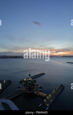 the early morning in Yokohama Port, Japan Stock Photo