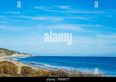 Blue sea in Malibu, California Stock Photo