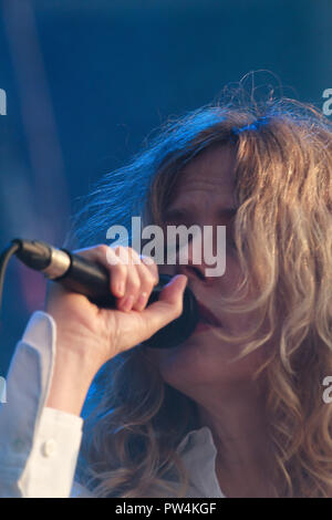 Concierto de Christina Rosenvinge en el Festival de la luz 2018 Galicia Stock Photo