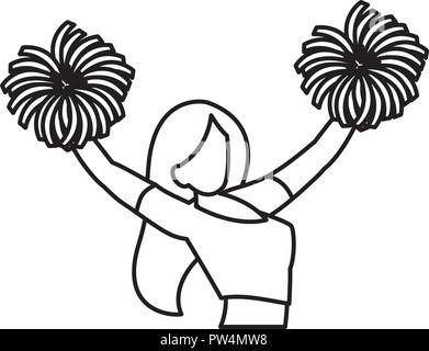 Cheerleader Pom Poms Silhouette Stock Vector Image Art Alamy