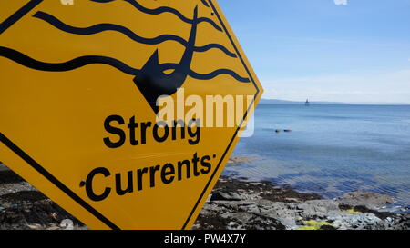 Strong Currents Warning Public Safety Signage Beach Stock Photo