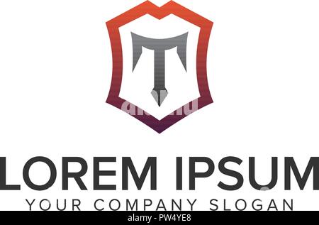 Luxury shield letter T logo design concept template. fully editable vector Stock Vector