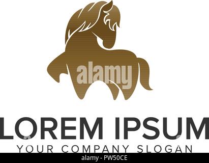 creative unique horse logo design concept template. fully editable vector Stock Vector
