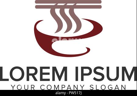 noodle food logo design concept template. fully editable vector Stock Vector