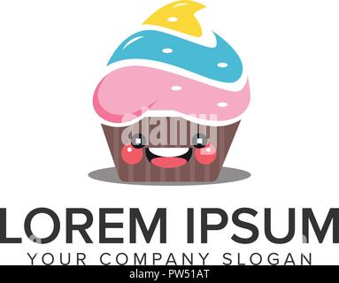 smile cake logo design concept template. fully editable vector Stock Vector