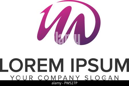 Letter M purple creative logo design concept template Stock Vector