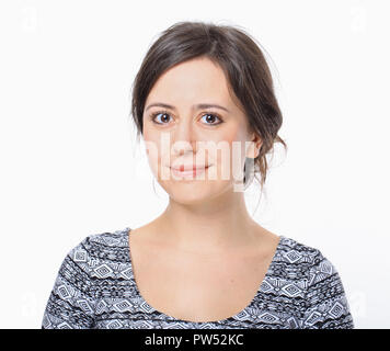 Portrait of nice young woman smiling Stock Photo
