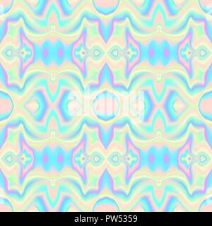 Holographic waves seamless pattern. Vector illustration Stock Vector
