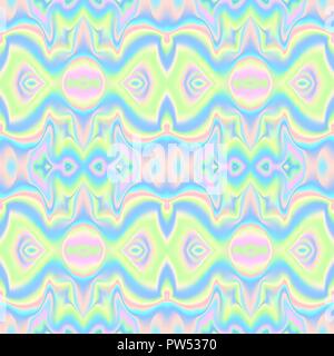 Holographic waves seamless pattern. Vector illustration Stock Vector