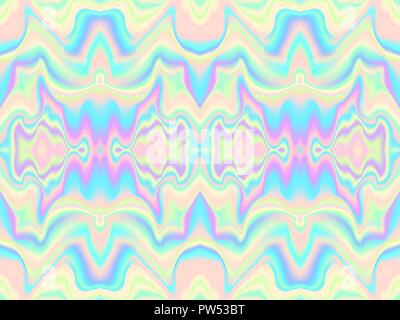 Holographic waves seamless pattern. Vector illustration Stock Vector