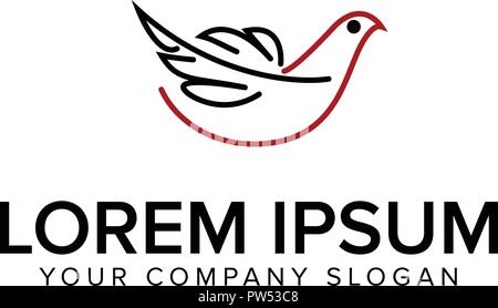 bird line art logo design concept template Stock Vector