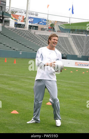 David Beckham   06/02/05 DAVID BECKHAM LAUNCHES SOCCER ACADEMY @ Home Depot Center, Carson Photo by Kanako Chitose/HNW / PictureLux  File Reference # 33683 218HNWPLX Stock Photo