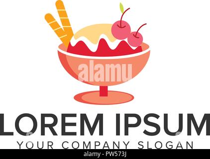 Ice cream logo design concept template. Stock Vector