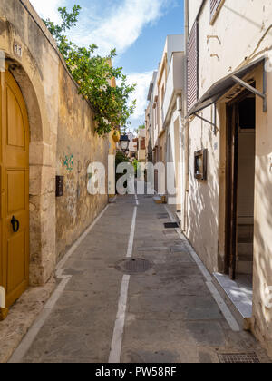 Atmosphere in the streets of Rethymno, Crete Island, Greece Stock Photo