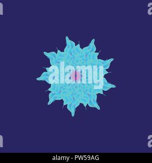 Blue abstract flower. Vector. Blue background Stock Vector