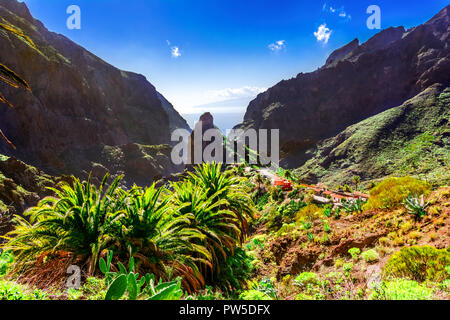 Masca, Tenerife, Spain, Canary Islands: Small mountain village Masca on the island of Tenerife in Canary Islands, the Macizo de Teno mountains Stock Photo