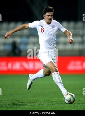 England's Harry Maguire during the UEFA Nations League match at Stadion HNK Rijeka in Croatia. PRESS ASSOCIATION Photo. Picture date: Friday October 12, 2018. See PA story SOCCER Croatia. Photo credit should read: Tim Goode/PA Wire. RESTRICTIONS: Use subject to FA restrictions. Editorial use only. Commercial use only with prior written consent of the FA. No editing except cropping. Stock Photo