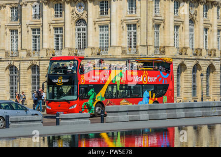 BORDEAUX, FRANCE - MAY 18, 2018: View of the tourist bus in the city center Stock Photo